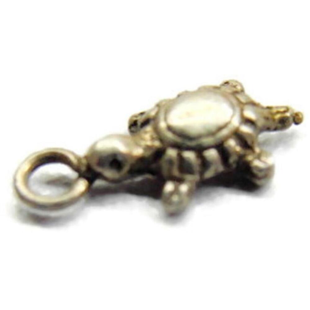 3d Tiny Turtle Tortoise Charm Solid 925 Heavy Pat… - image 6